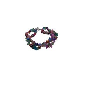 Multicolor‎ Gemstone Chip Beaded Bracelet Toggle Clasp 7.5 Inch Boho
Colorful